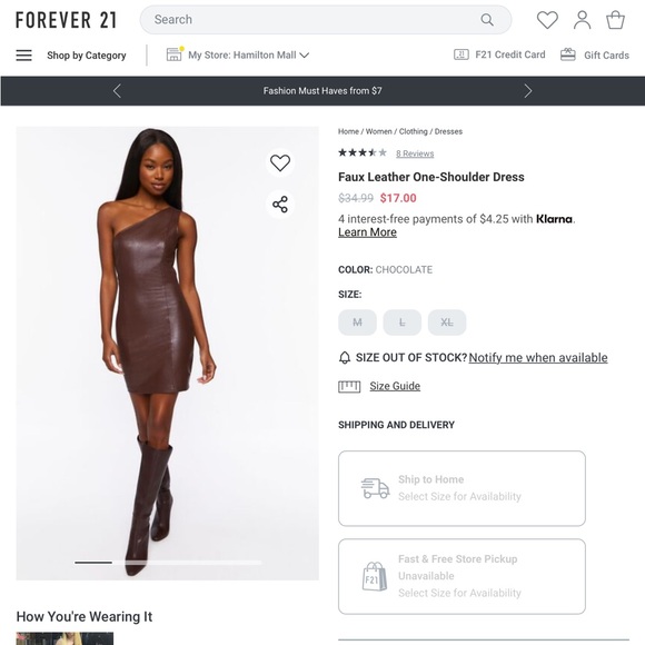 Forever 21 Faux Leather One-Shoulder Dress Size Large Never Worn & Discontinued - Picture 9 of 9